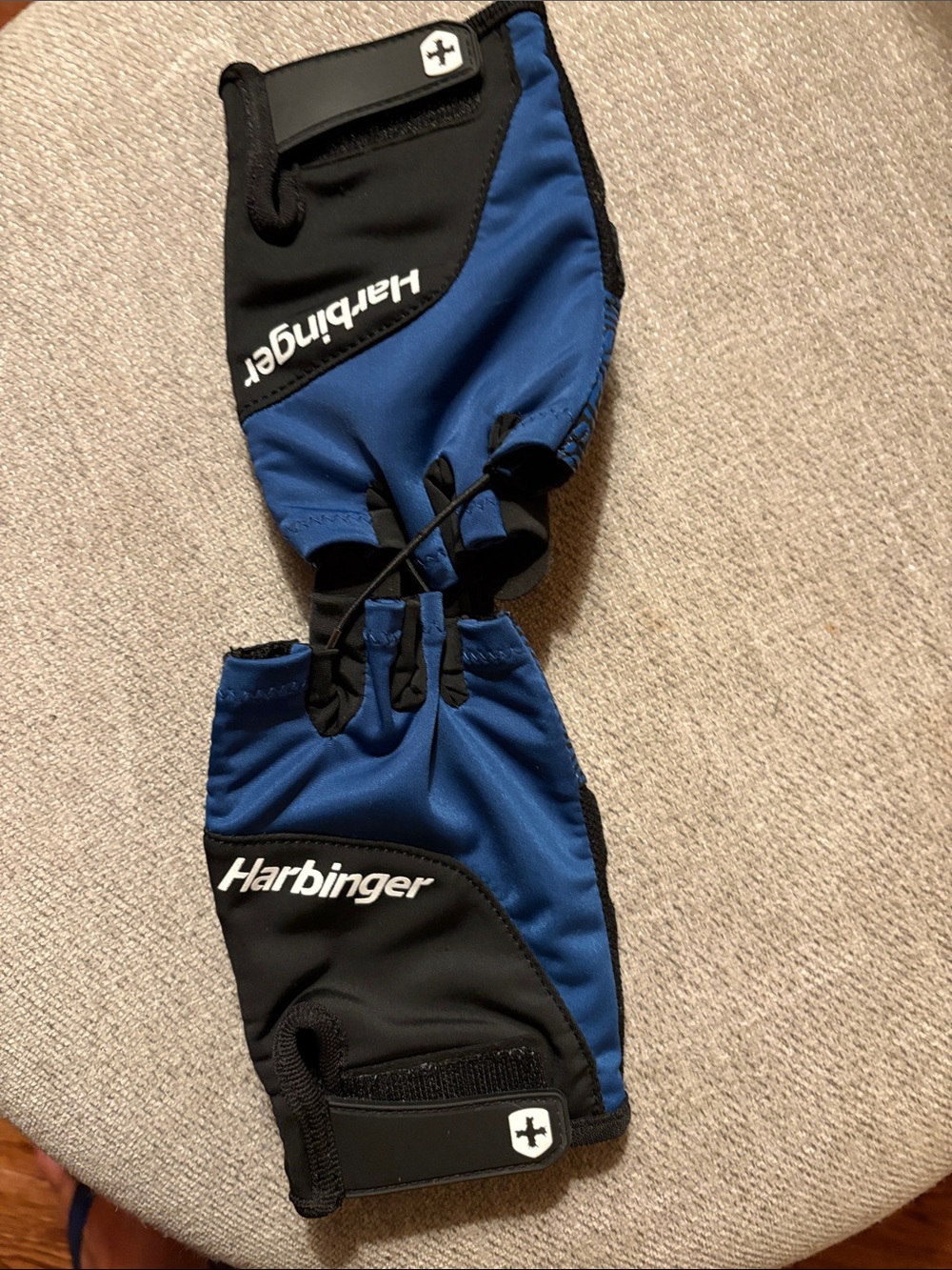 Harbinger NEW Men's Blue Weightlifting Wrist Wrap Gloves - Picture 5 of 5